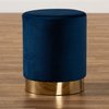 Baxton Studio Chaela Contemporary Glam and Luxe Navy Blue Velvet Upholstered and Gold Finished Metal Ottoman 198-12204-ZORO